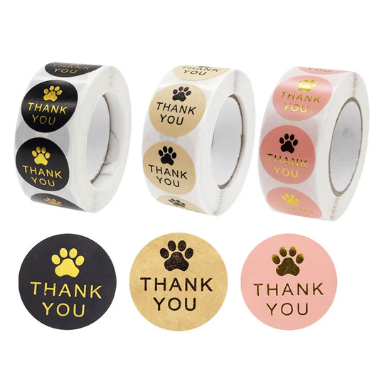 100-500PCS Thank You Stickers for Business New Merci Package Home Made Sticker Rolling Packaging Stickers Small Roll Labels