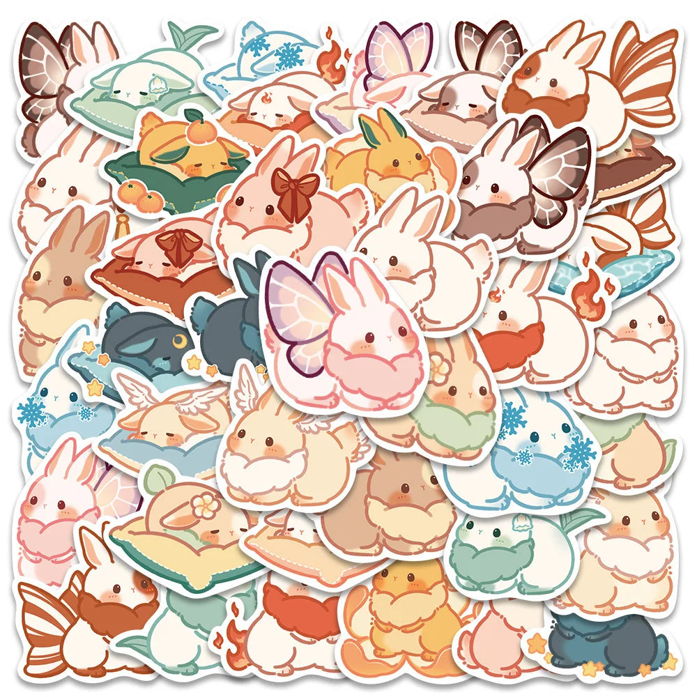 10/20/40PCS Cartoon Cute Rabbit Bunny Sticker Packs