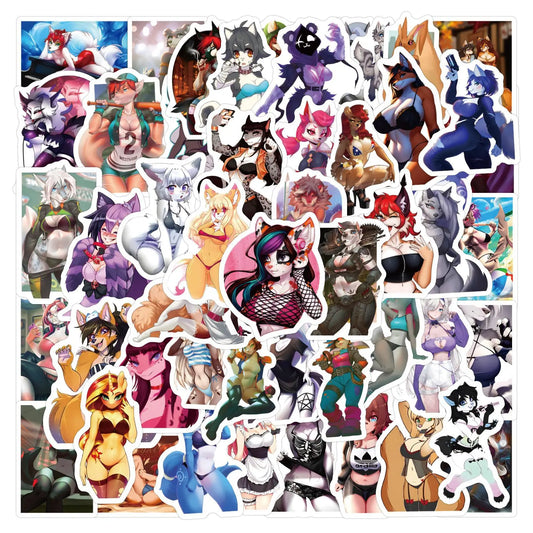 Furry Fandom Cartoon Stickers for Phone Laptop Luggage Skateboard Decals