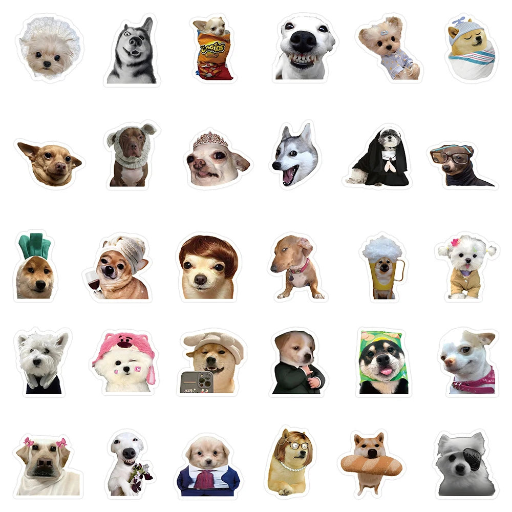 10/30/50PCS Cute Dog Animals Stickers Funny Meme Cartoon Decals Decoration DIY Notebook Fridge Laptop Phone Car Sticker For Kids