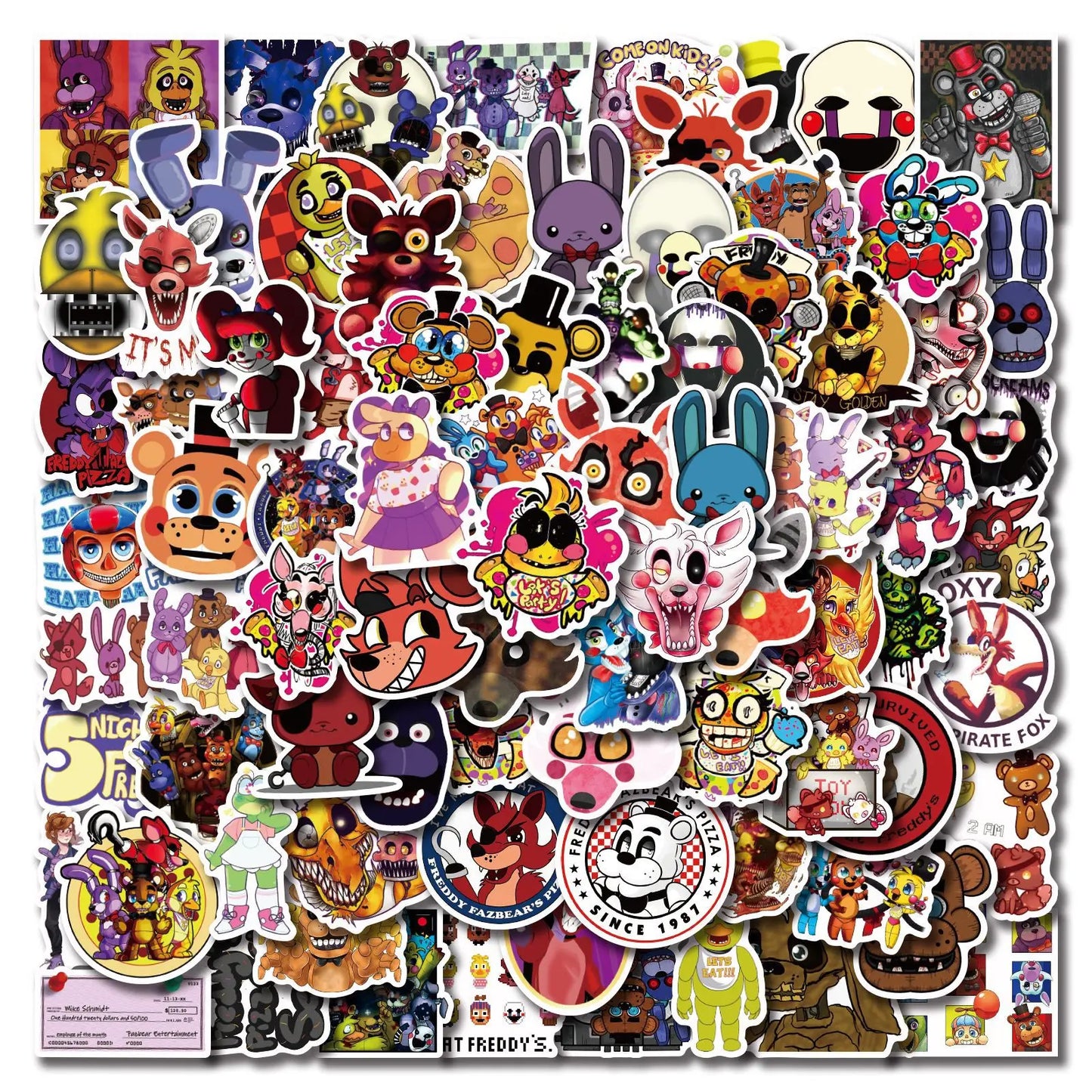 50/100PCS Game Stickers Freddy Bear Fazbear for Car Laptop Luggage Phone Decal Waterproof Sticker Toys Gifts