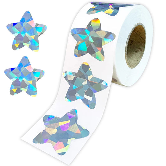 Holographic Star Stickers 1" - Kids Rewards & Crafts