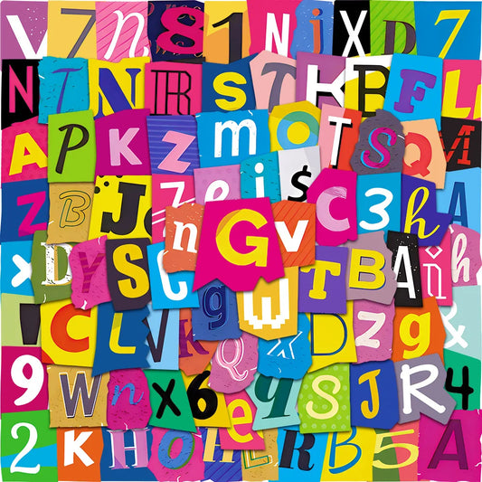 50pcs Cartoon Graffiti Letter Stickers for Helmet, Wall, DIY Decoration