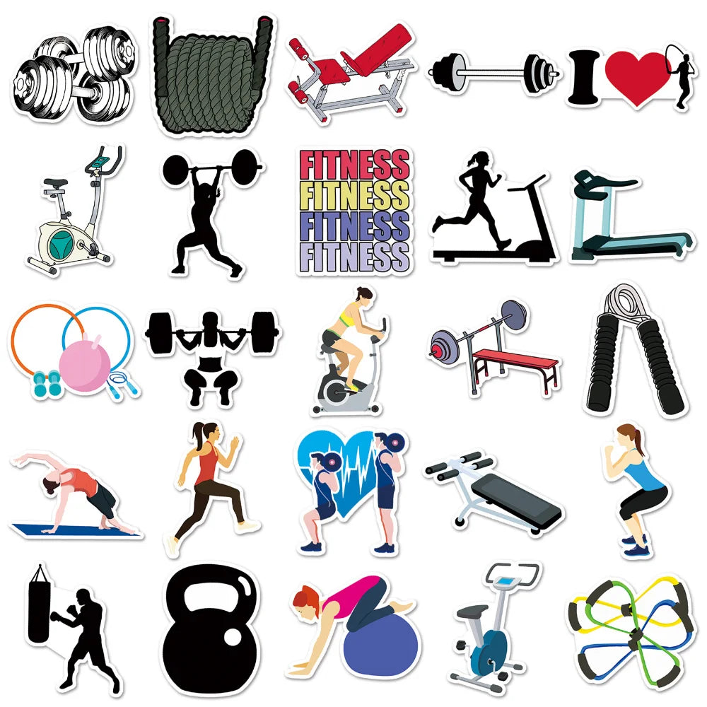 10/50Pcs Inspirational Fitness Graffiti Sticker Decals DIY Water Bottle Motorcycle Laptop GYM Cool Sticker for Kid Toys