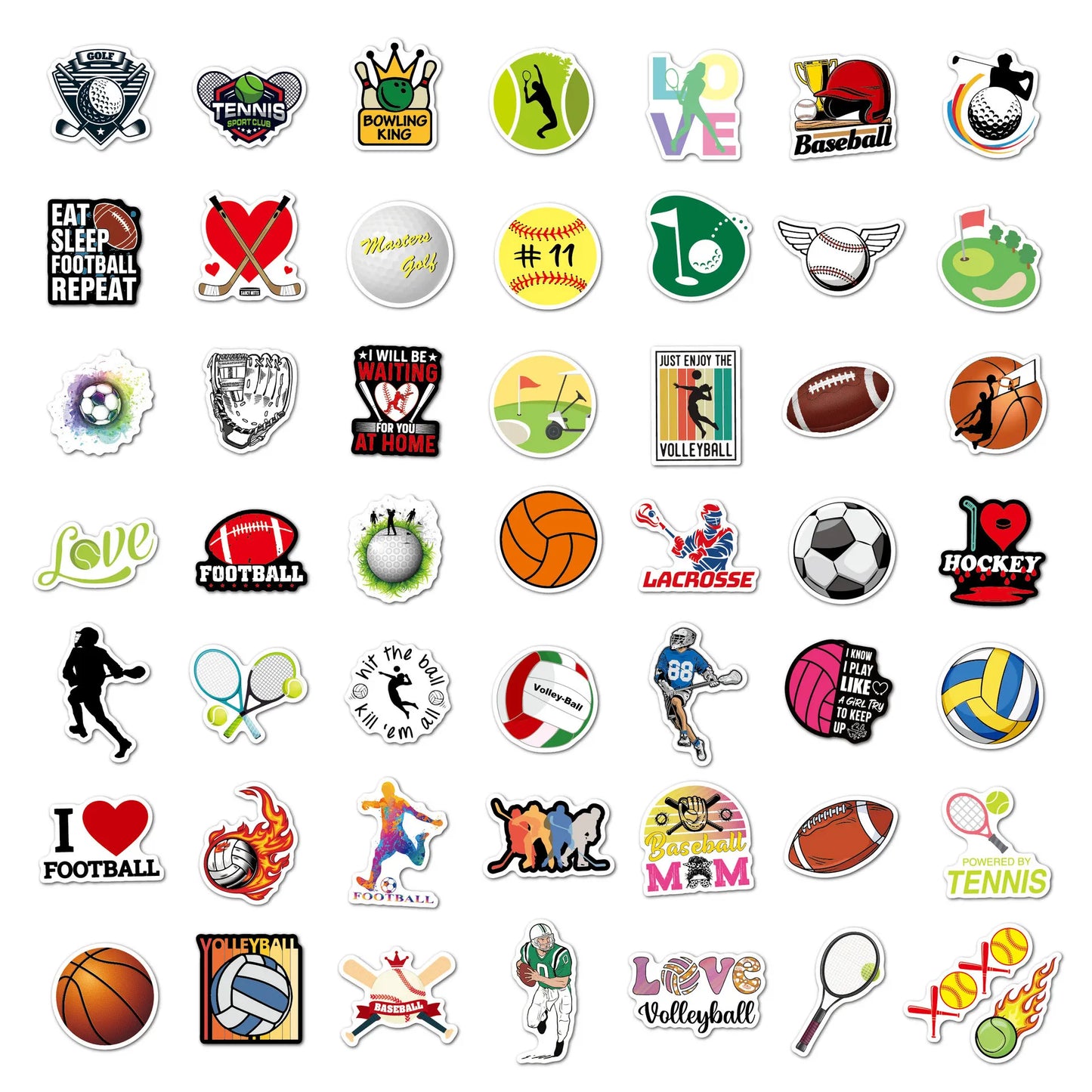 10/30/50/100PCS Ball Sports Sticker Basketball Soccer Waterproof Graffiti DIY Case Cute Laptop Skin Kawaii Packaging Aesthetic