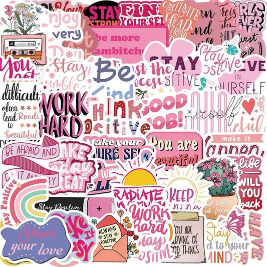 Kawaii Pink Stickers Set: DIY Scrapbooking Supplies