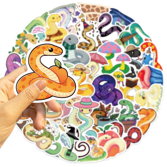 Snake Cartoon Stickers Pack - Animal Meme Decals for Laptop, Phone, Guitar, Skateboard, Fridge, Scrapbook