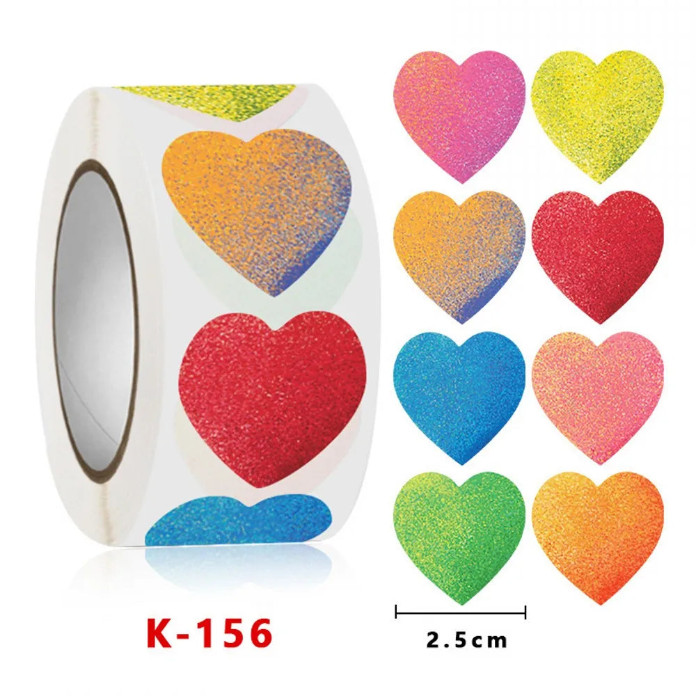 100-500 Heart Shape Of Red Stickers Seal Labels Stickers Scrapbooking For Package And Wedding Gift Decoration Stationery sticker