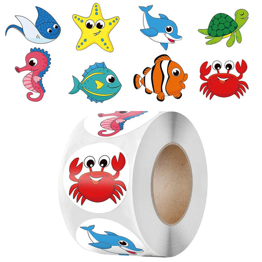 100-500PCS New Kids Stickers Korean Stationery Rolling Cartoon Animal Stickers Roll Small Packaging Stickers Photocard Decor