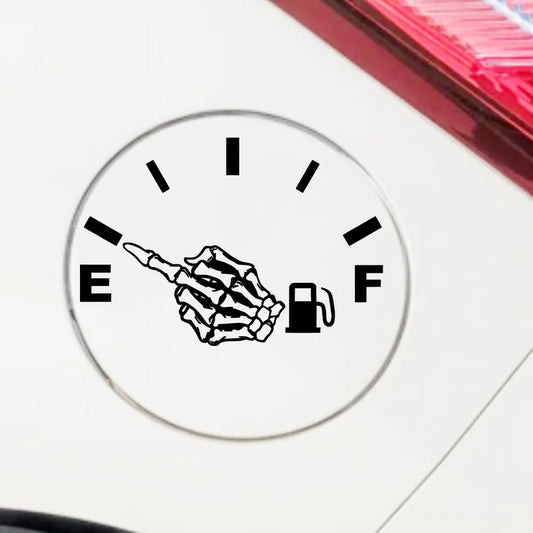 Skull Gas Gauge Car Sticker - Fuel Tank Cap Decal