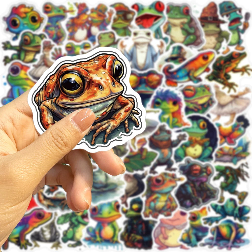 10/30/50pcs Cool Funny Psychedelic Frog Stickers Waterproof Decals Kids Toy Skateboard Laptop Motorcycle Car Decoration Sticker