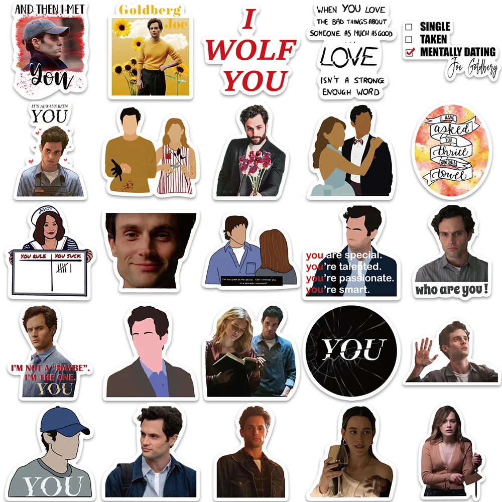 10/30/52pcs TV Show “YOU” Sticker Packs