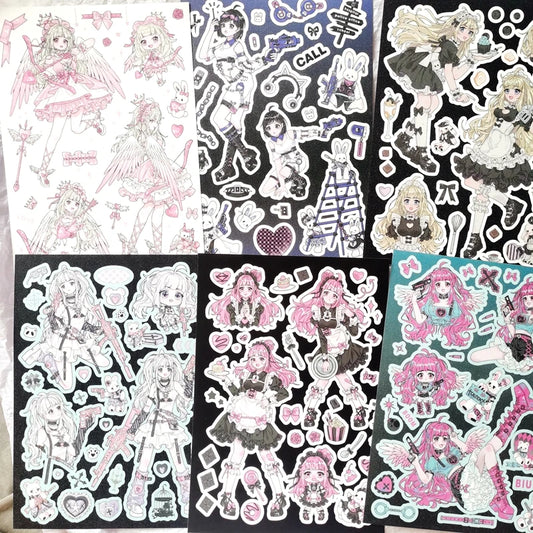 Kawaii Maid Girl Stickers for Scrapbooking & DIY Albums