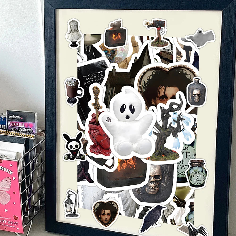 10/30/60PCS Horror Ghost Cartoon Stickers Graffiti Hallowmas Decoration Decals Toys DIY Suitcase Phone Car Laptop Fridge Sticker