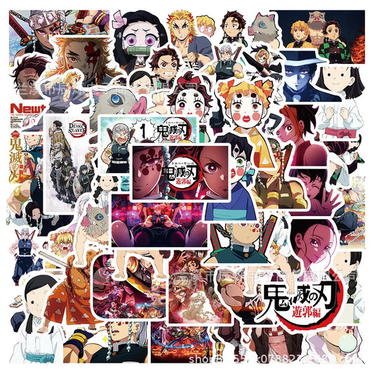 50pcs Kimetsu No Yaiba Yuukaku-hen Graffiti Stickers for Laptops, Helmets, DIY Decorations
