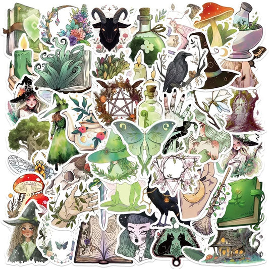 Kawaii Forest Witch Stickers - Scrapbooking & Stationery