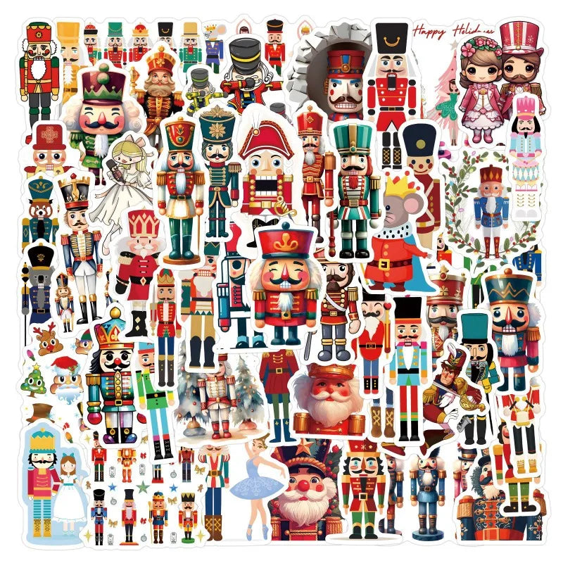 55pcs Nutcracker Sticker Set for Laptops, Phones, Cups, and More