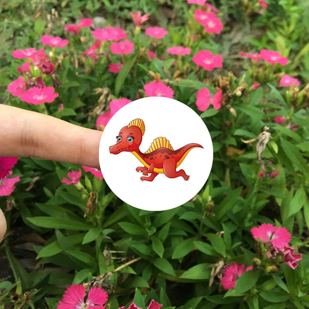 100-500pcs Cartoon Dinosaur Stickers Seal Label Photo Album Decoration for School Reward Sticker Children's Stationery 1 inch