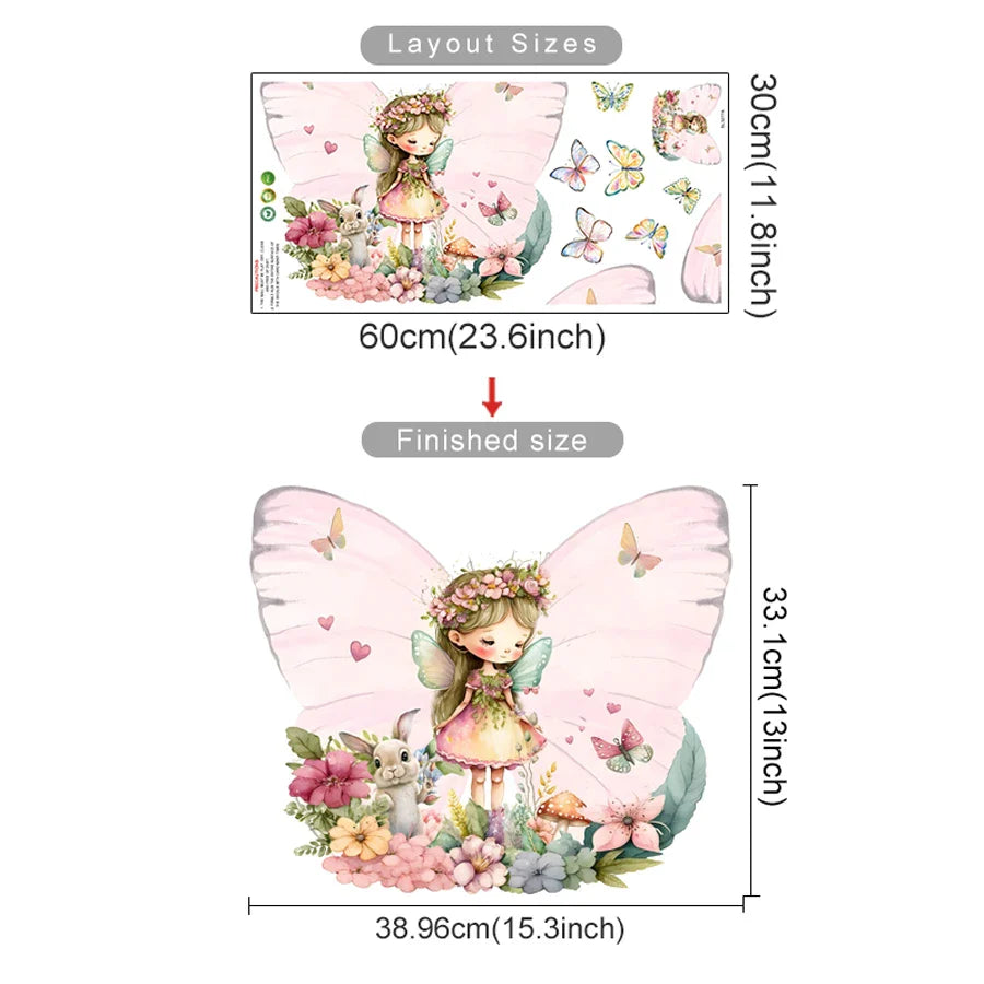 Cute Fairy Mushroom House Wall Stickers for Kids Room Nursery Decor