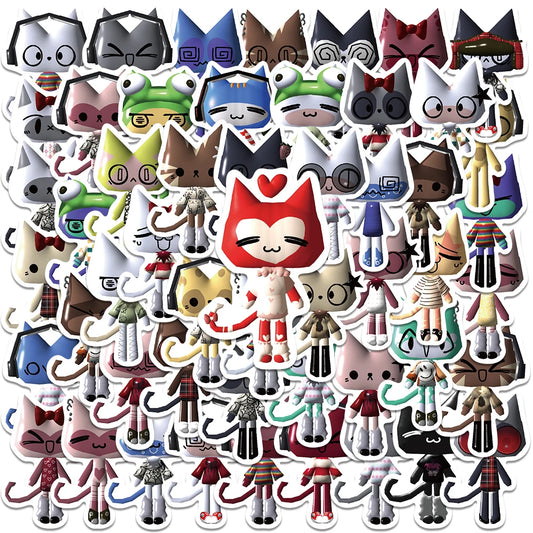 52PCS Toro Inoue Cat Stickers Vinyl Decals Waterproof for Bike Suitcase Guitar Laptop