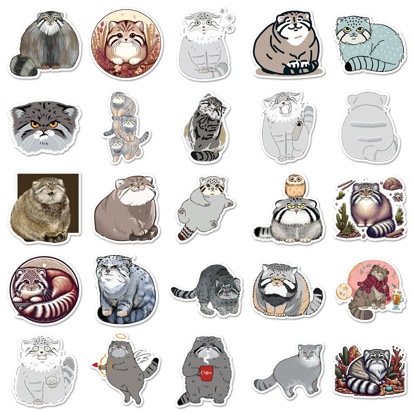 10/30/50PCS Manul Graffiti Stickers Cute Animal Cartoon Sticker Scrapbook Luggage Laptop Guitar Car Bike Skateboard Kids Toys、