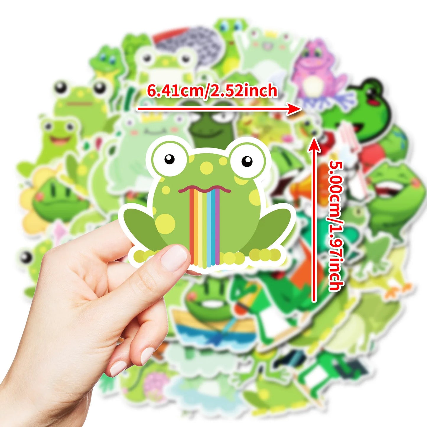 10/30/50PCS Frog Cartoon Stickers Cute Animal Meme Sticker Scrapbook Luggage Laptop Guitar Car Bike Skateboard Decals Kids Toys