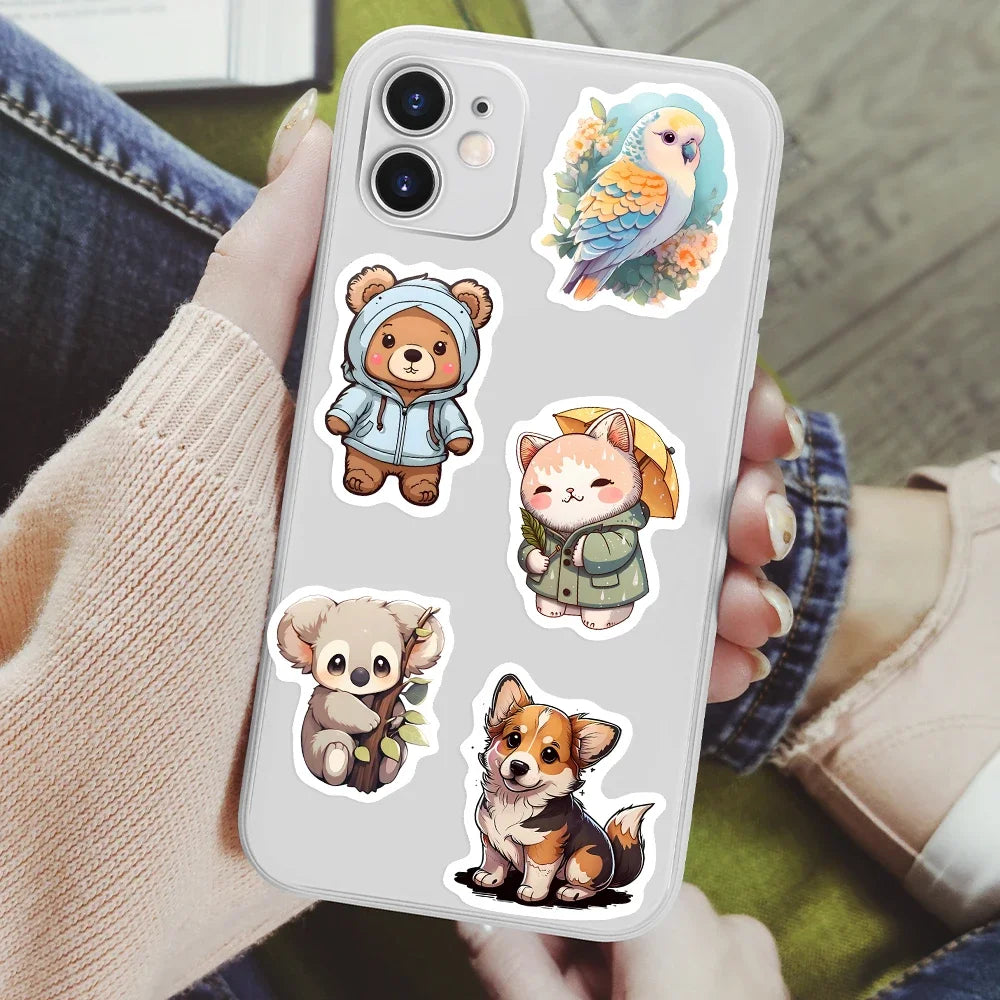 Kawaii Cute Animal Stickers Puppy Kitten Cow Owl Unicorn Hedgehog Children Cartoon Gift for DIY Laptop Phone Mug Waterproof