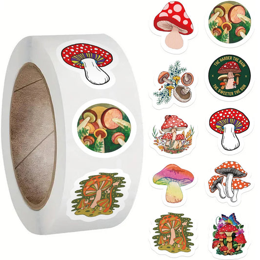 Mushroom Reward Stickers for Kids - 100-500pcs Set