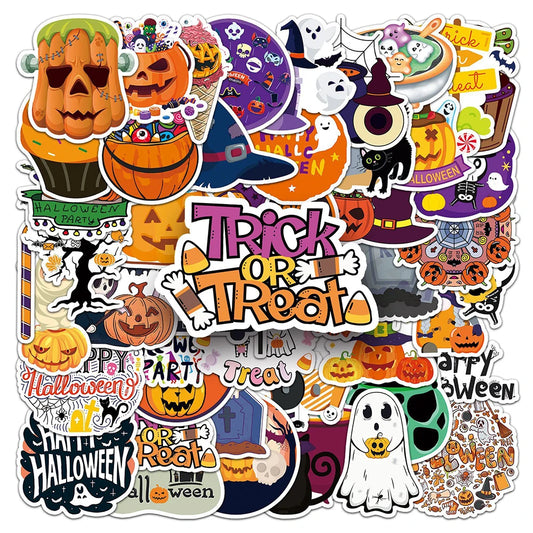 Cartoon Halloween Stickers 10/30/50pcs for Phone, Bike, Fridge, Laptop, Luggage, Car, Kids