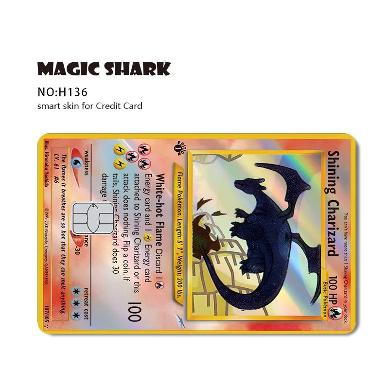 Holographic Pokemon Card Skin Sticker: Charizard & More