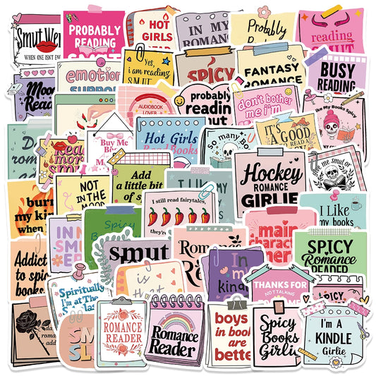 50PCS Smutty Romance Bookish Spice Stickers for Kindle, iPad, Laptop, Diary