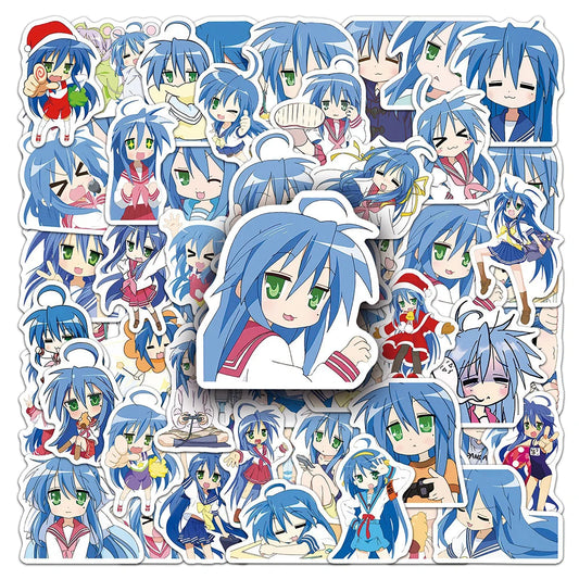 Anime Lucky Star Stickers Izumi Konata Decals Waterproof for Laptop, Fridge, Skateboard, Car - 10/30/50pcs