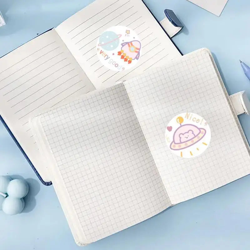 500 Roll Space Astronaut Stickers Cute Bonus Stickers Children's Stationery Notebook DIY Hand Ledger Decorated Office Stationery