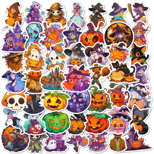 Halloween Witch Waterproof Stickers - 10/30/50pcs for Laptop, Phone, Luggage, Car, Motorcycle