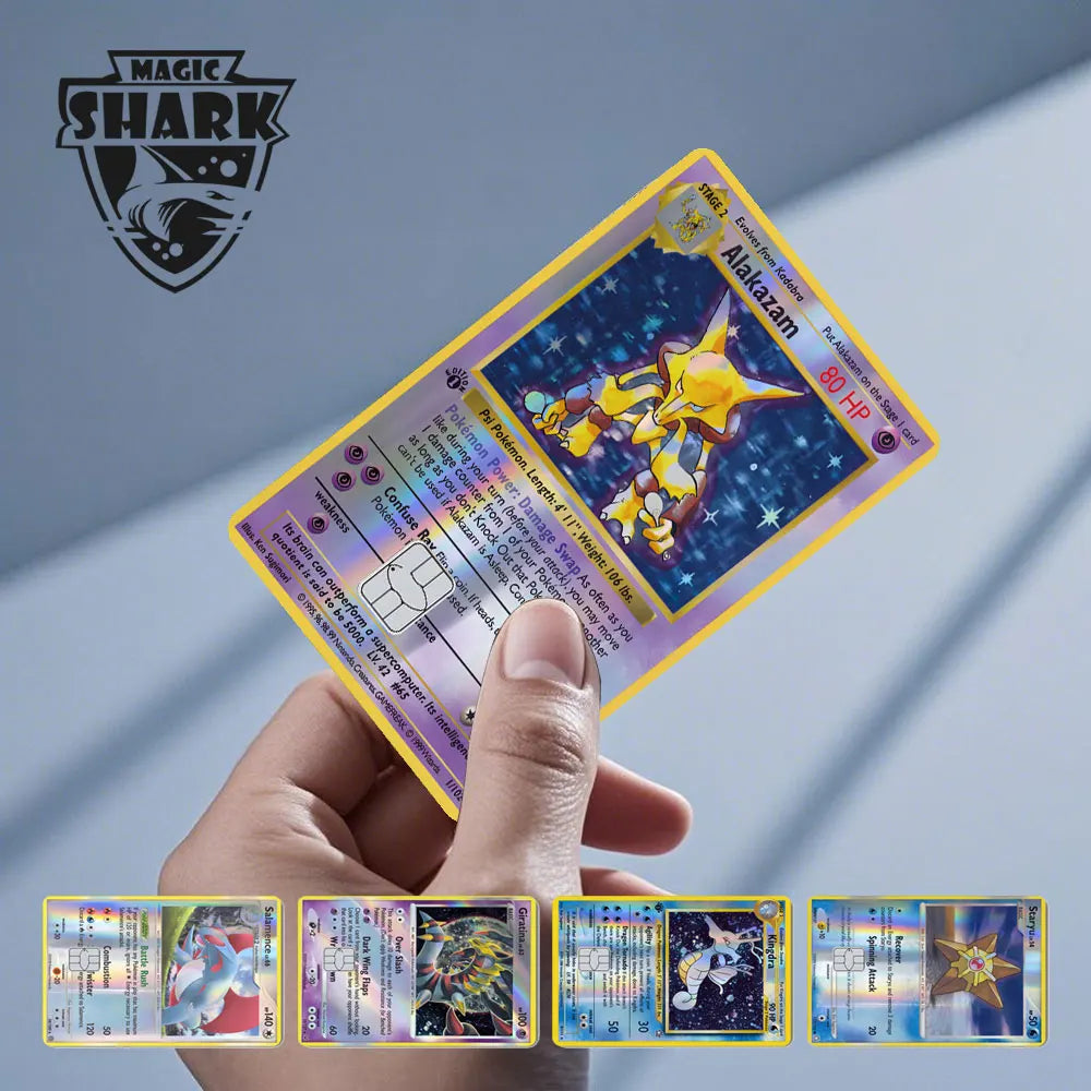 Pokemon Holographic Card Sticker: Staryu, Riolu, Alakazam