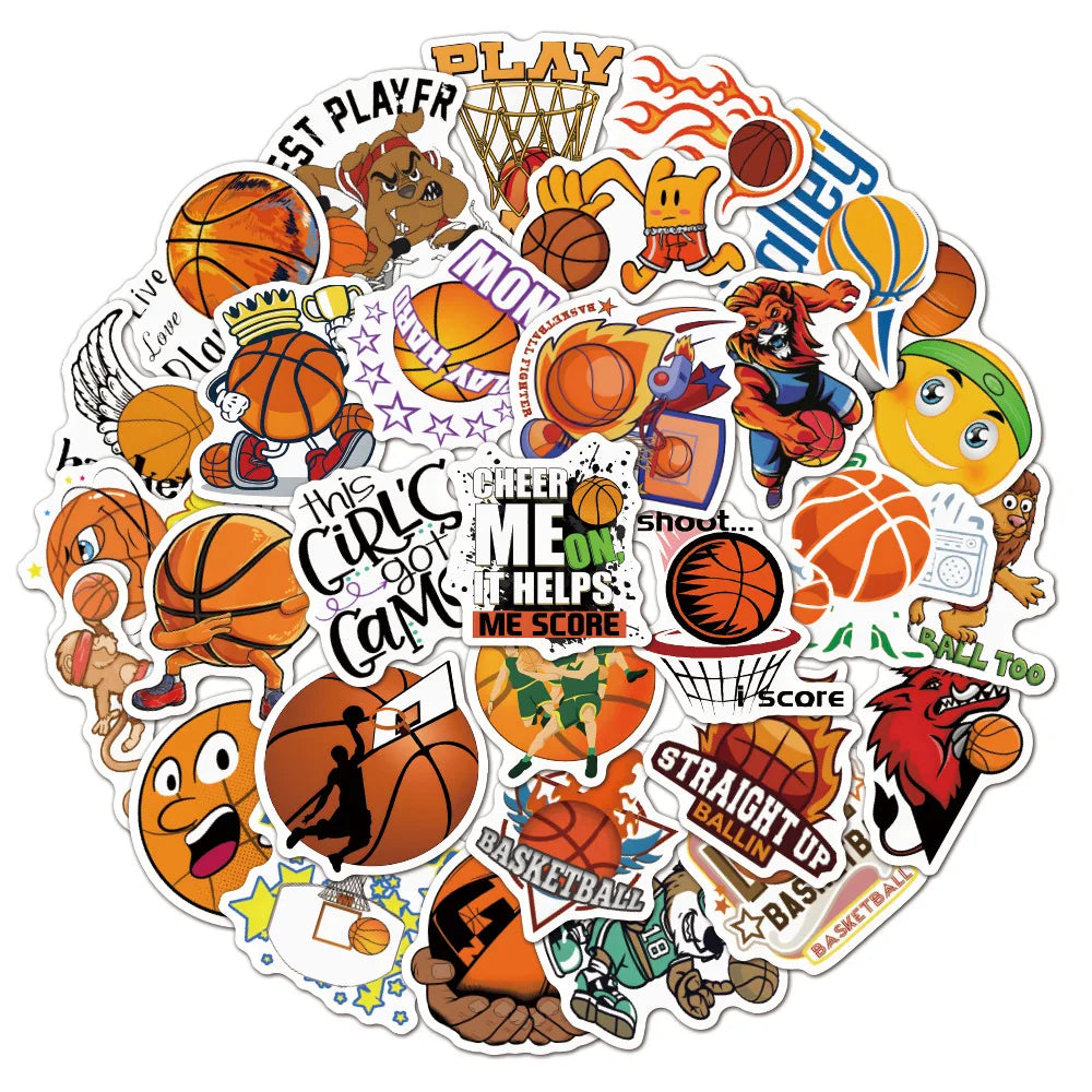 10/30/50pcs  Love Basketball Cartoon Graffiti Stickers Sports Creative Scrapbook Diy Phone Laptop Helmet Decal Decor Sticker