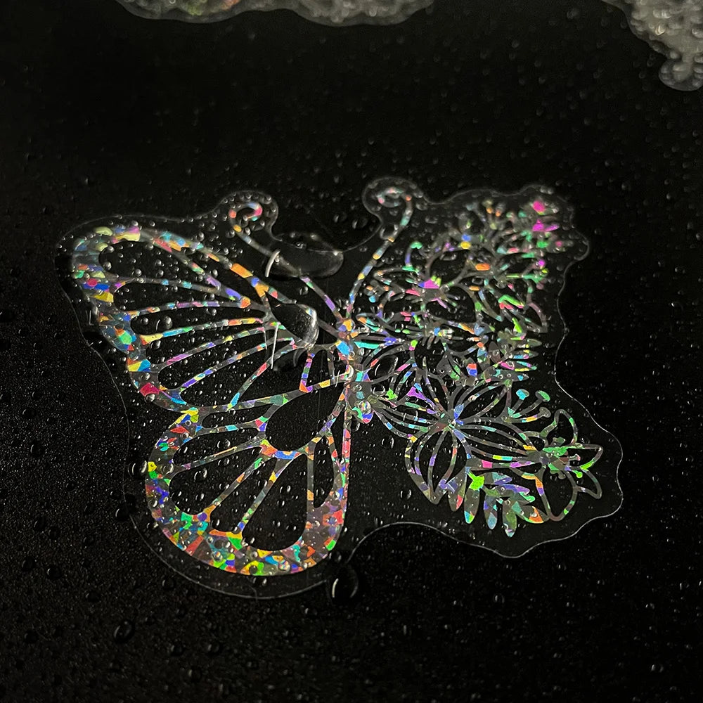 10/30/50/100pcs Cool Holographic Laser Butterfly Stickers Aesthetic Decals Laptop Suitcase Fridge Phone Graffiti Sticker Kid Toy