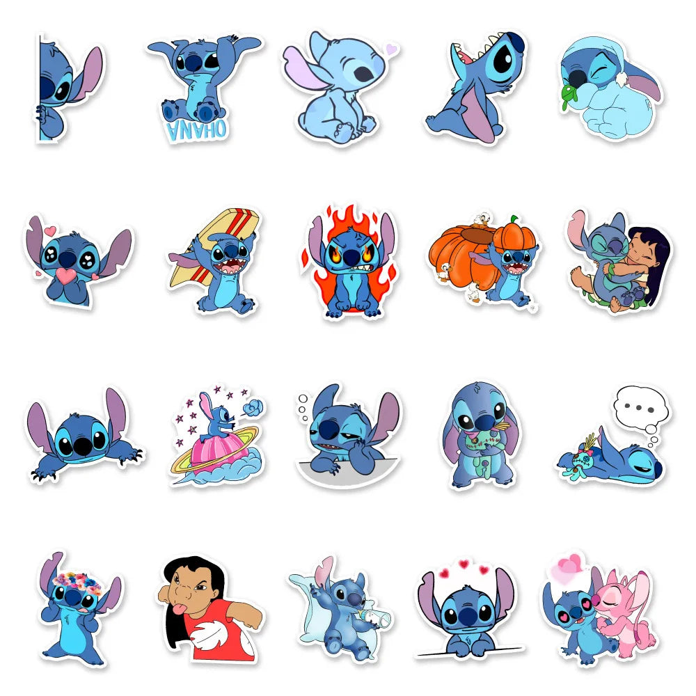 10/30/50pcs Anime Cartoon Stitch Girl Stickers Waterproof Skateboard Guitar Suitcase Laptop Motorcycle Graffiti Sticker Kids Toy