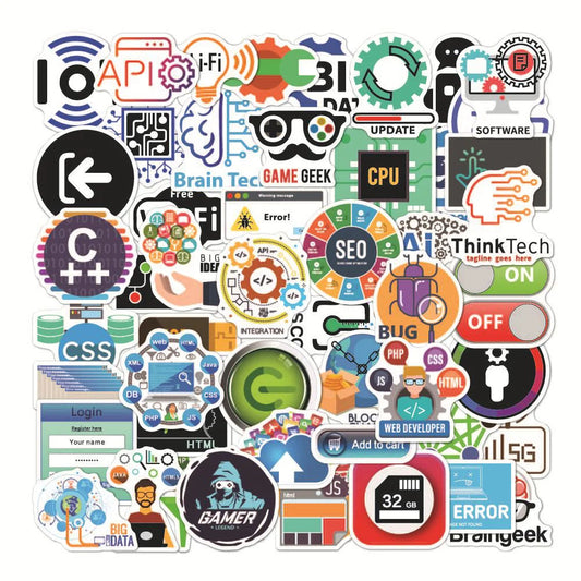 Funny Geek Java Programming Stickers Decals for Laptop, Skateboard, Motorcycle, Car - Waterproof, 10/30/50pcs
