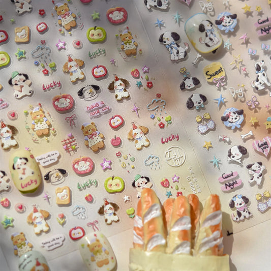 Bear Star Heart Nail Art Stickers Decals Manicure