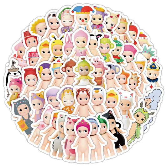 Sonny Angel Doll Stickers: Cute, Funny, DIY Laptop & Suitcase Decals (10/30/50/100pcs)