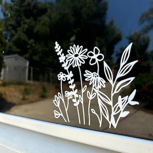 Wildflower Car Decals: Plant Lover PVC Vinyl Stickers