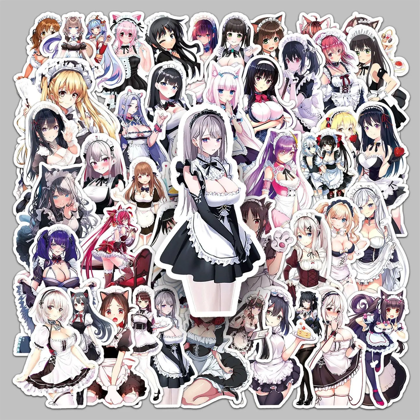 50pcs Sexy Maid Graffiti Stickers for Helmets, Walls, DIY Decoration Wholesale