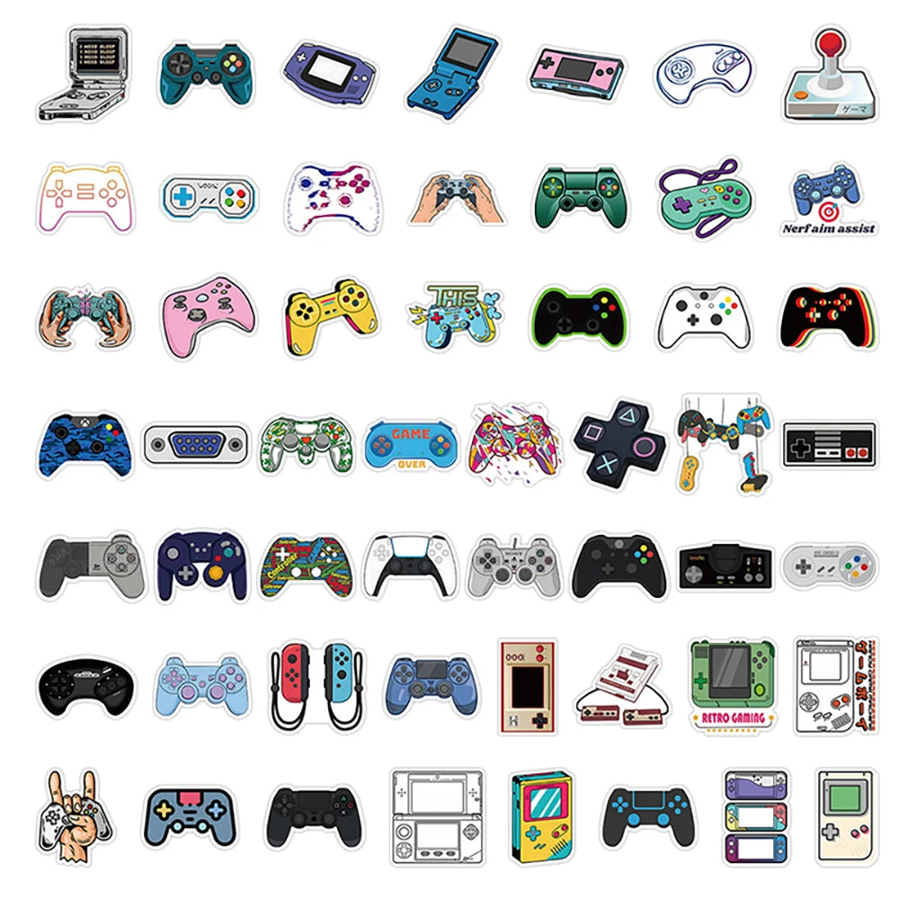 10/30/50PCS Joystick Gamepad Stickers Graffiti DIY Nintendo Switch Phone Laptop Phone Bicycle Cartoon Decals Kids Sticker Toys