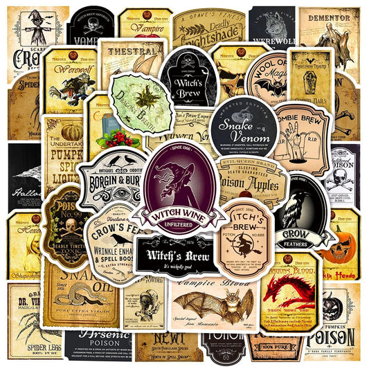 Vintage Horror Halloween Stickers 10/30/50pcs Waterproof Decals for Skateboard Laptop Motorcycle Luggage Car Guitar Phone