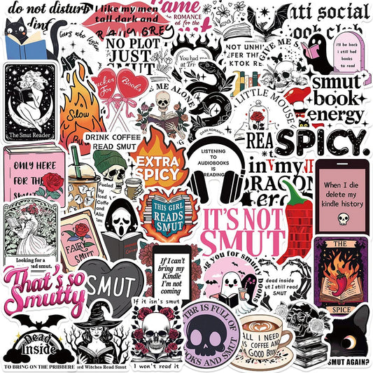 Cool Smut Bookish Stickers PVC Waterproof Laptop Luggage Phone Car Decoration