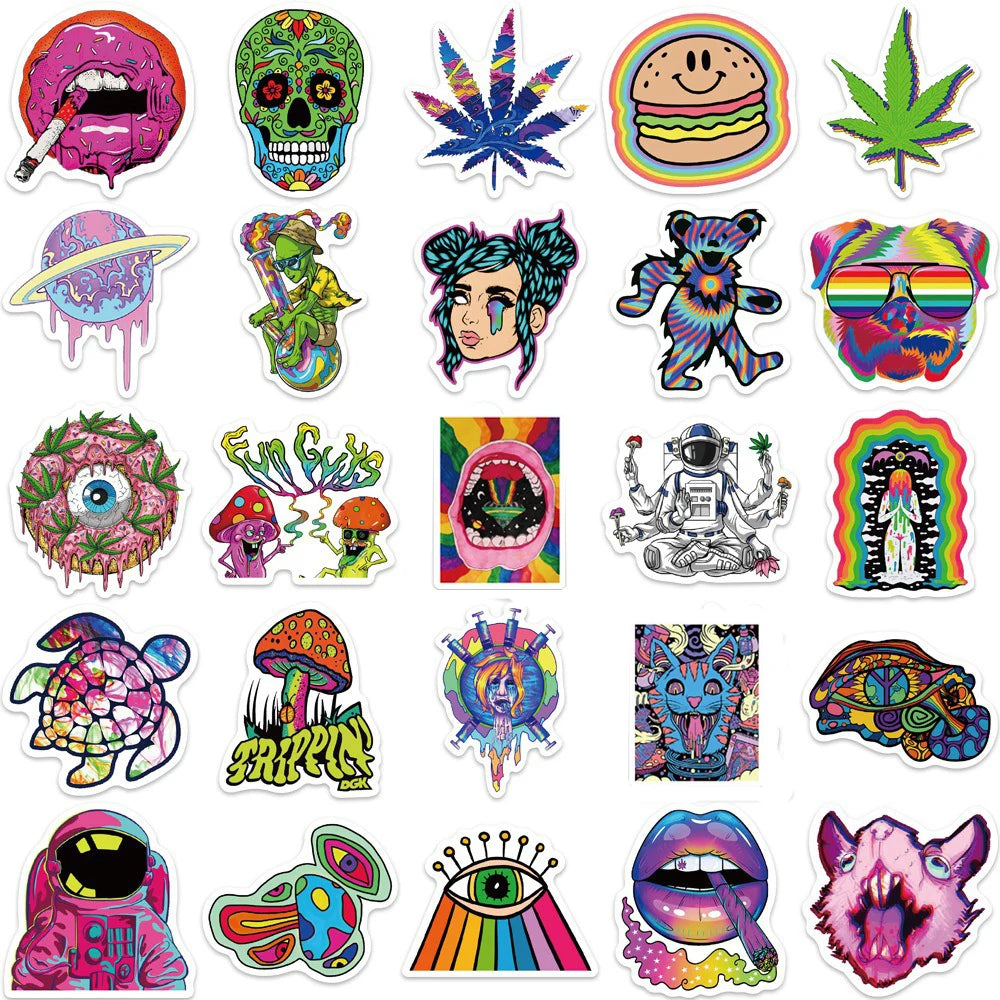 10/30/50PCS Cool Gothic Psychedelic Art Aesthetic Stickers Graffiti Decal Car Bike Skateboard Motorcycle Laptop Kid Sticker Toy