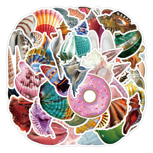 Shell Conch Cartoon Stickers for Phone Laptop Luggage Skateboard Kids Gift