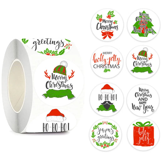 100-500pcs Merry Christmas Gift Box Decoration Seal Sticker Home Party Supplies Envelope Label Scrapbook Stickers