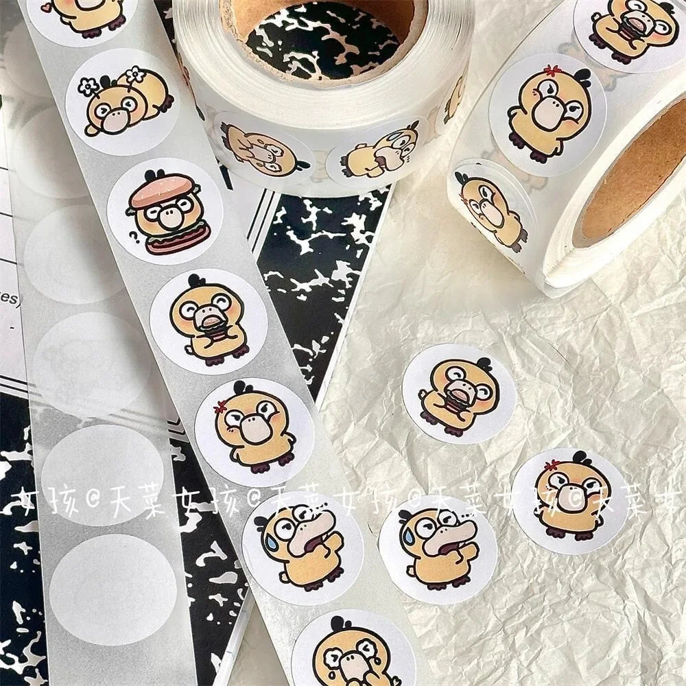 1000pcs Pokémon Psyduck Cartoon Sticker Roll